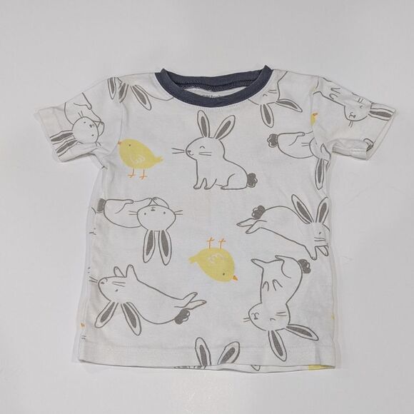 Carter's Easter rabbit Bunny Chick spring gray yellow white pajamas size 4t - Picture 2 of 8